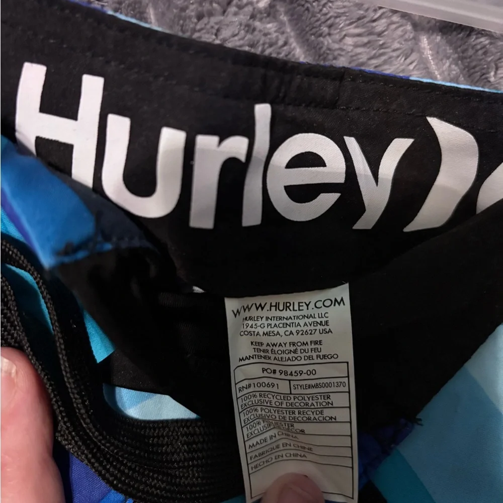 NWT Men's Blue Geometric Swim Trunks - Hurley NWT - Picture 5 of 7